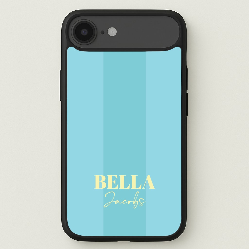 Blue Stripe Personalised Name Phone Case for iPhone 17 Air