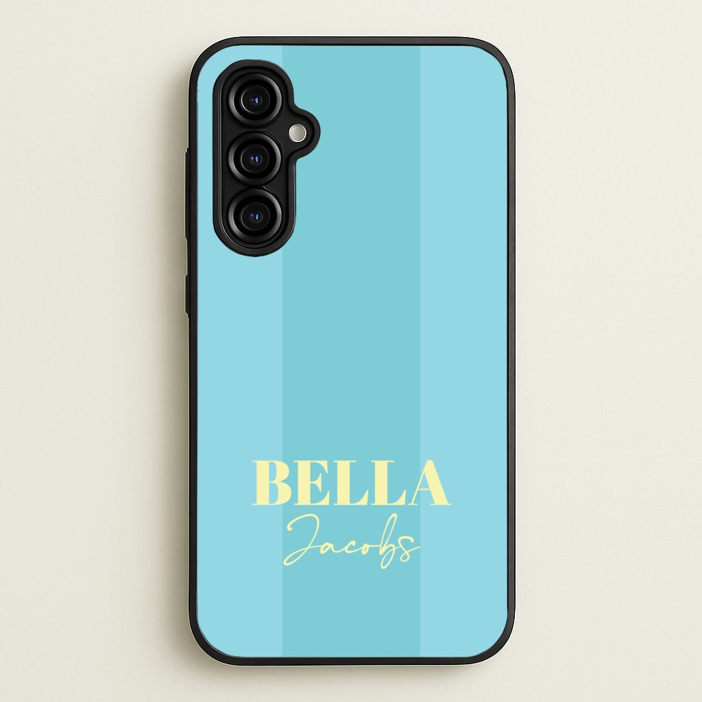 Blue Stripe Personalised Name - Personalised Phone Case for Galaxy A54