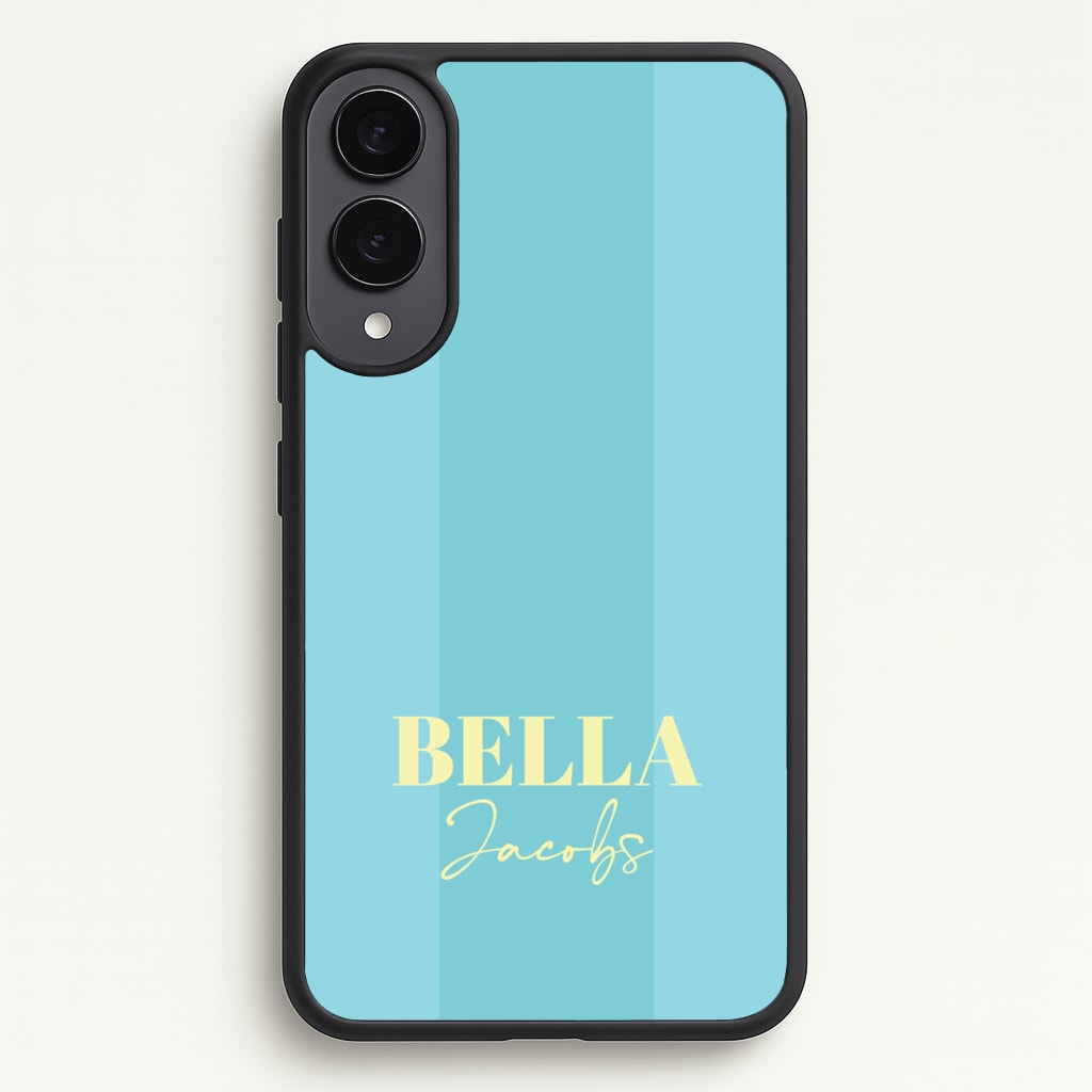 Blue Stripe Personalised Name - Personalised Phone Case for Galaxy S25 Edge