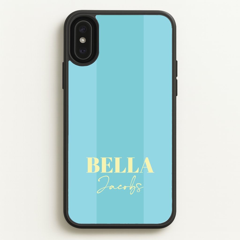 Blue Stripe Personalised Name - Personalised Phone Case for iPhone XS Max