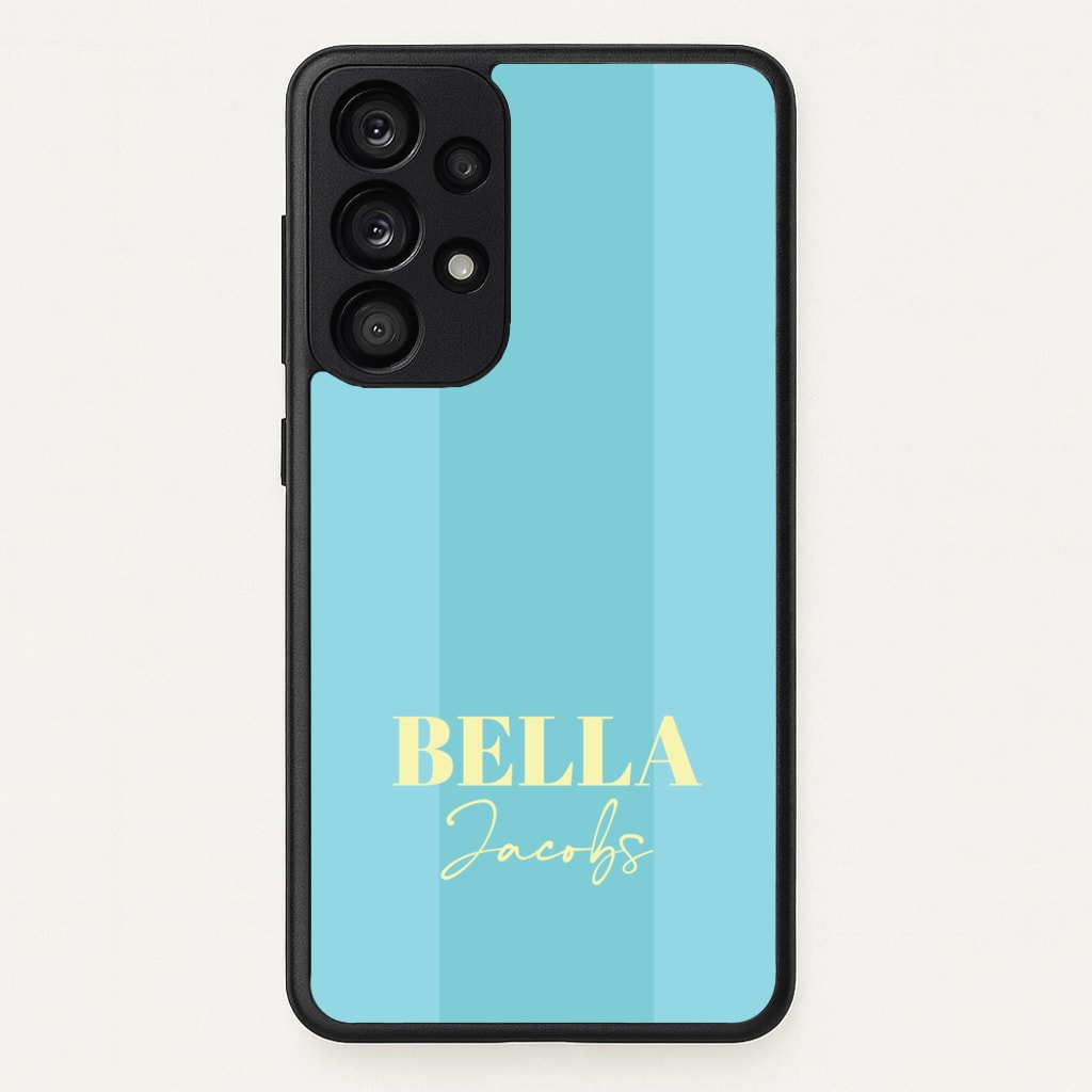 Blue Stripe Personalised Name - Personalised Phone Case for Galaxy A53