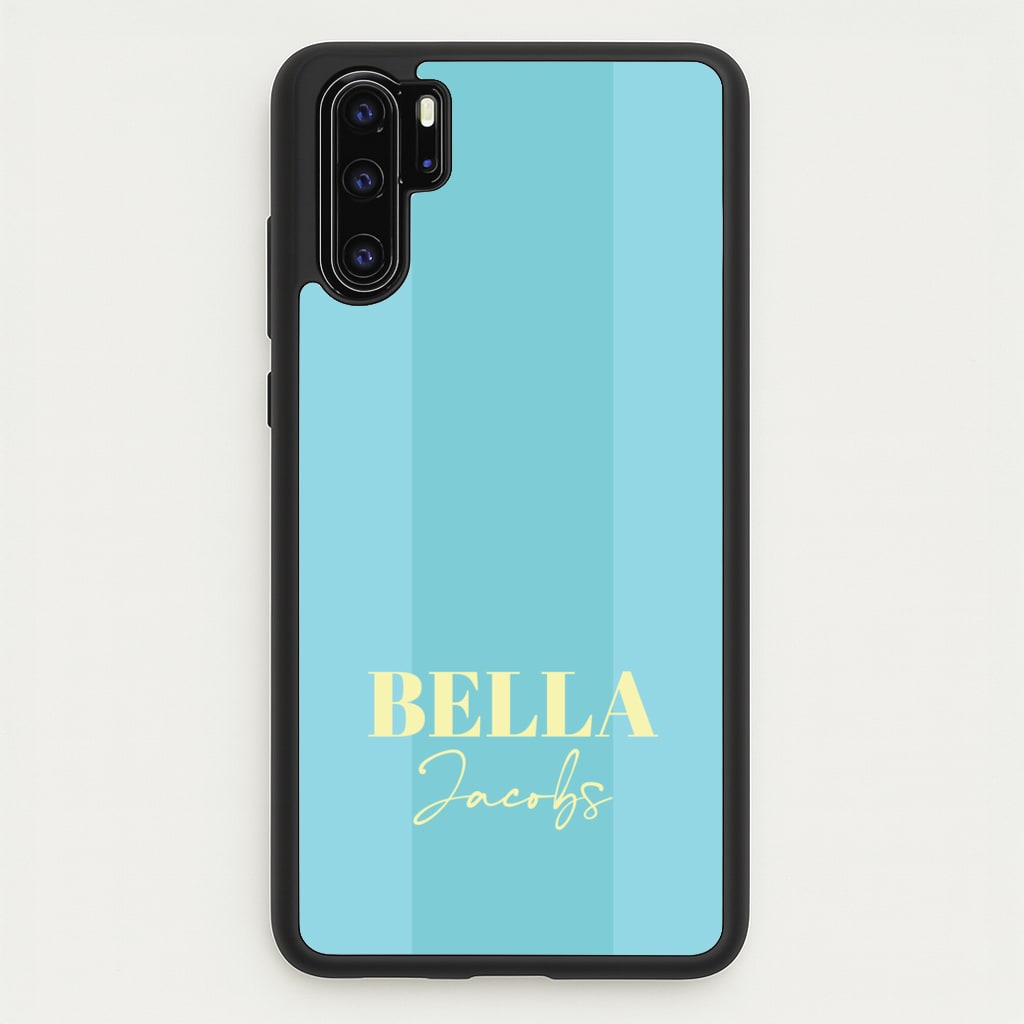 Blue Stripe Personalised Name - Personalised Phone Case for Huawei P30 Pro