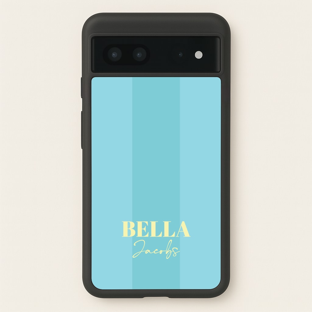 Blue Stripe Personalised Name - Personalised Phone Case for Google Pixel 7