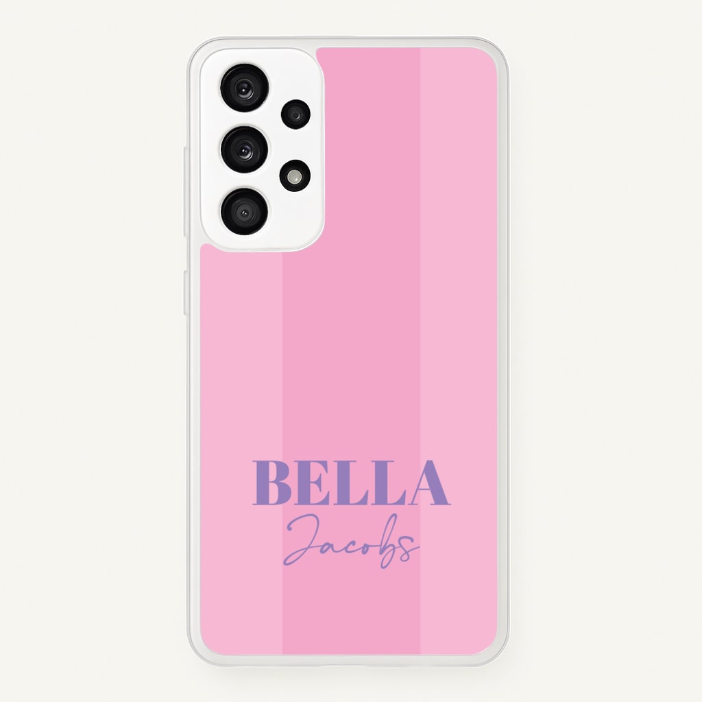 Pink Stripe Personalised Name - Personalised Phone Case for Galaxy A33