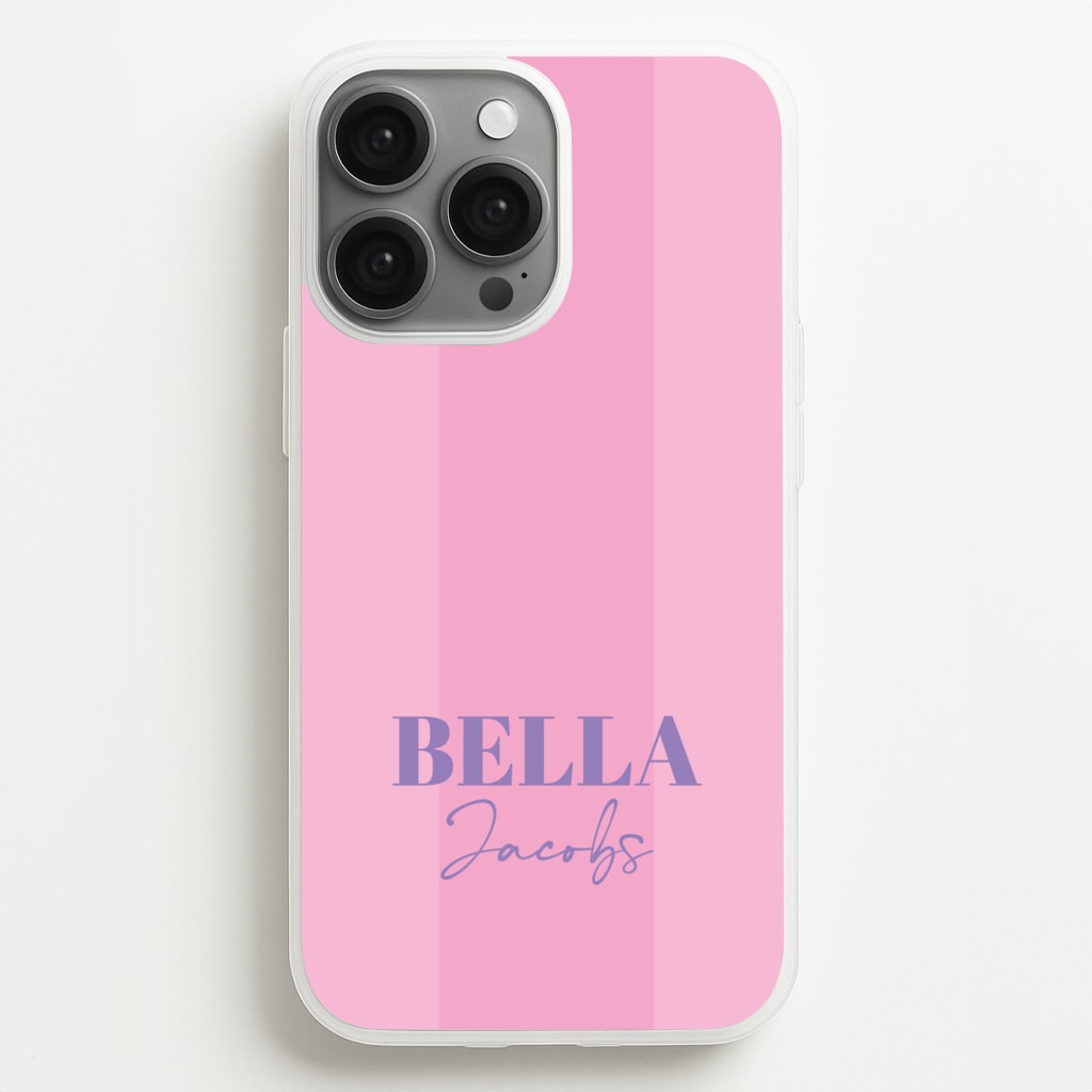 Pink Stripe Personalised Name - Personalised Phone Case for iPhone 13 Pro Max