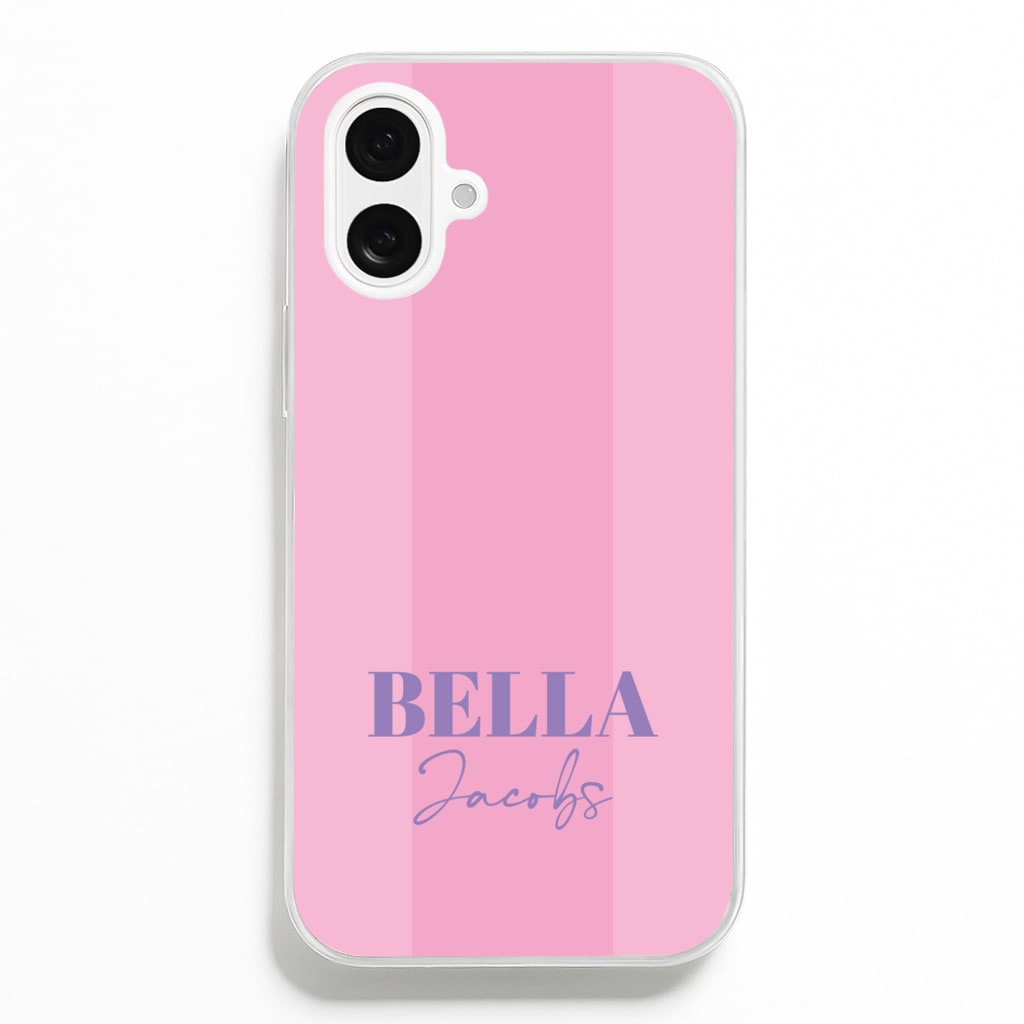 Pink Stripe Personalised Name Phone Case