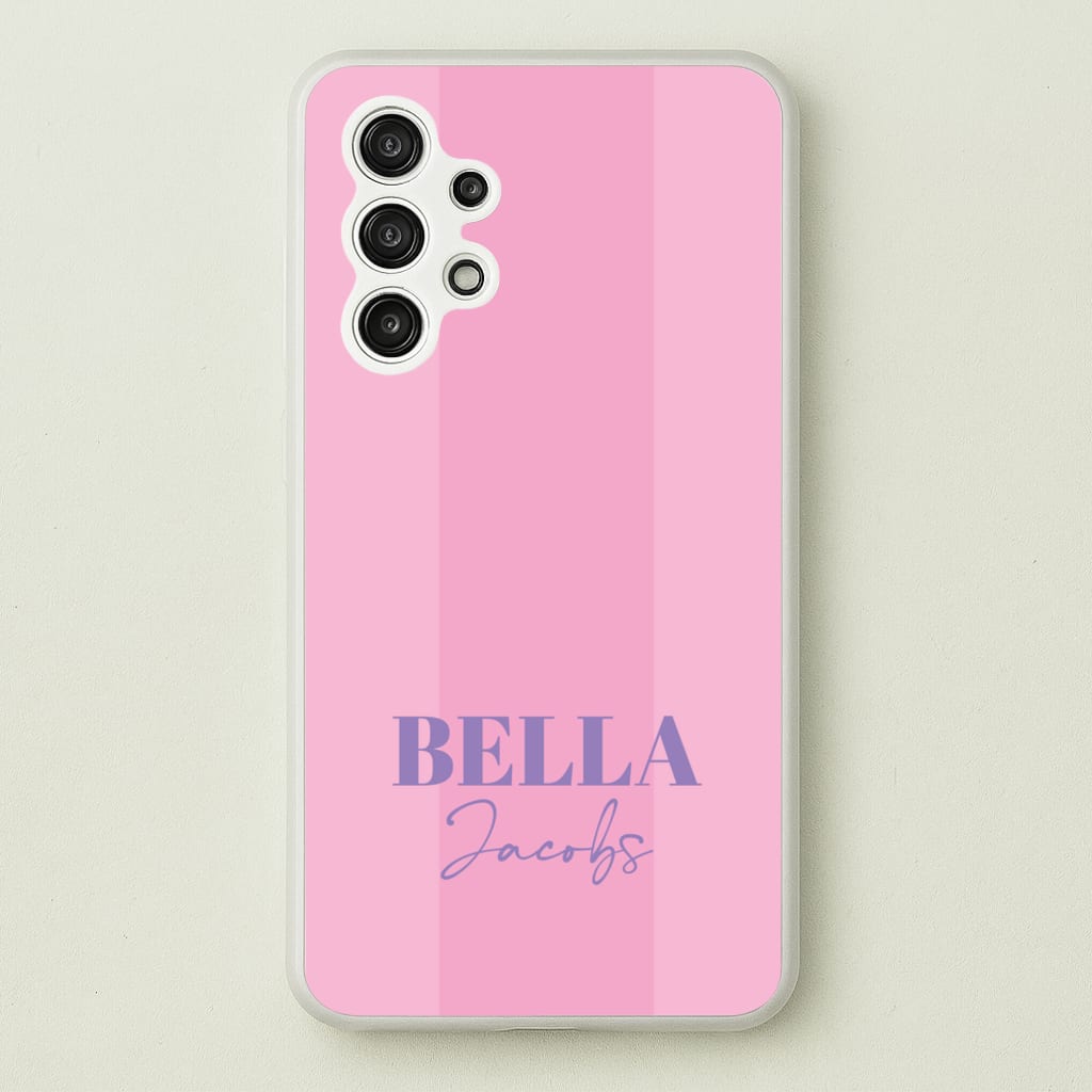 Pink Stripe Personalised Name - Personalised Phone Case for Galaxy A13