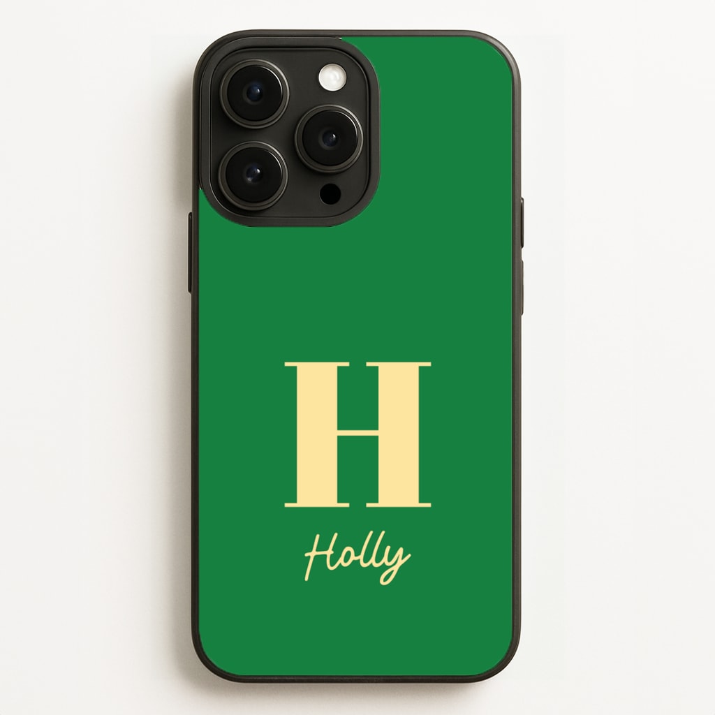 Dark Green Personalised Name - Personalised Phone Case for iPhone 16 Pro Max