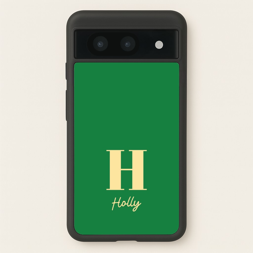 Dark Green Personalised Name - Personalised Phone Case for Google Pixel 8a