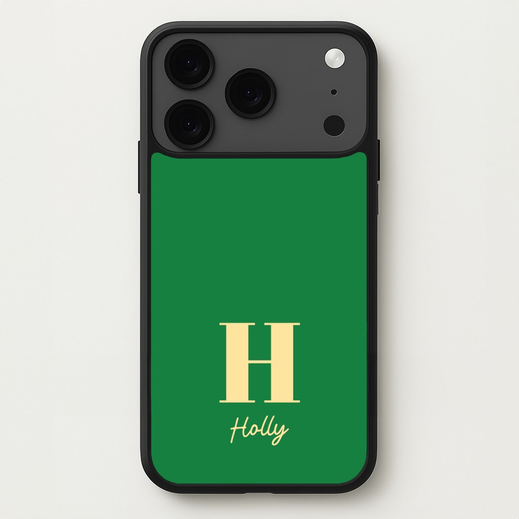 Dark Green Personalised Name Phone Case for iPhone 17 Pro Max