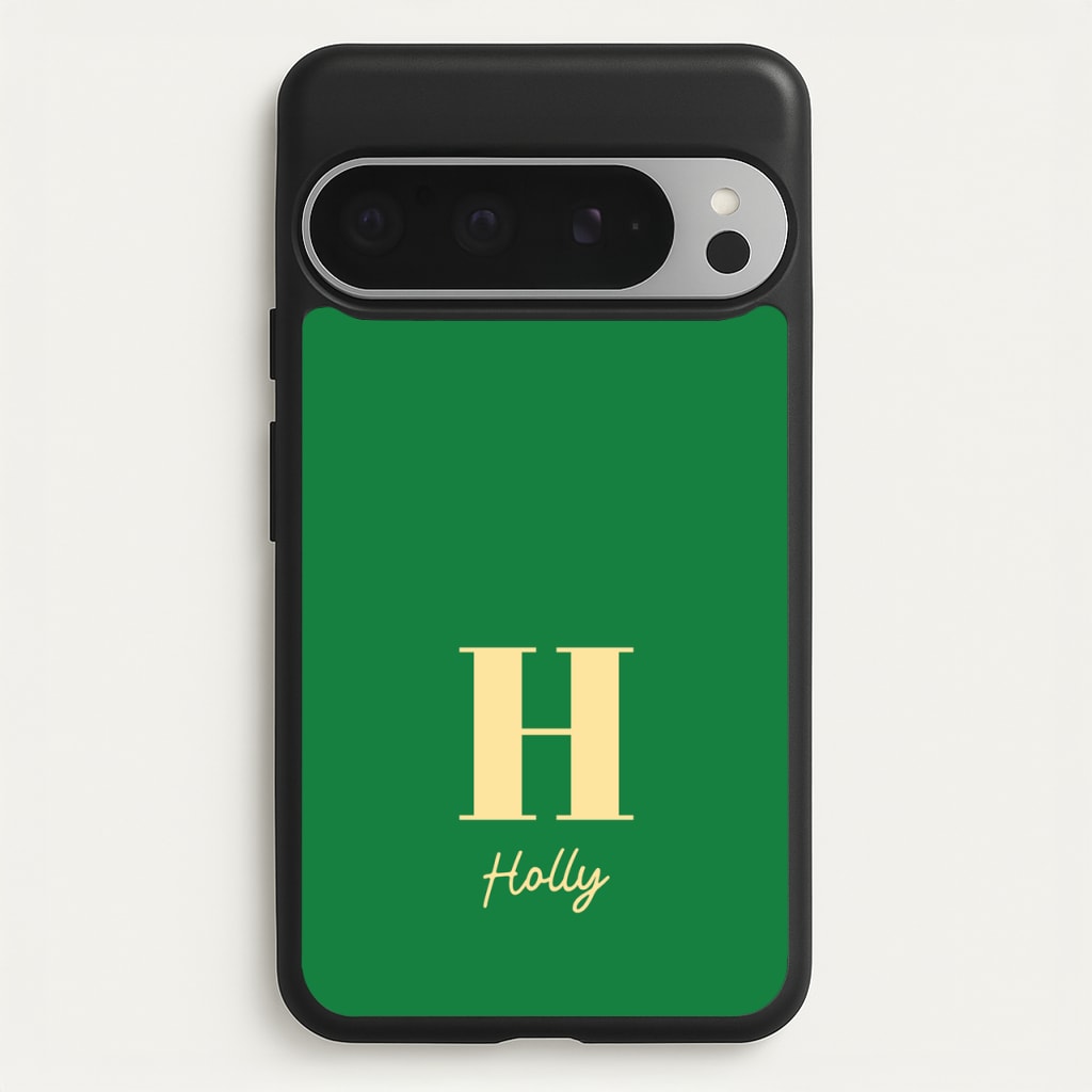 Dark Green Personalised Name - Personalised Phone Case for Google Pixel 9 Pro XL