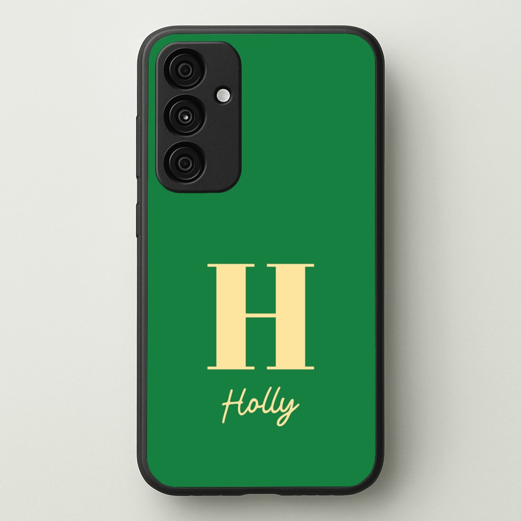 Dark Green Personalised Name - Personalised Phone Case for Galaxy A55