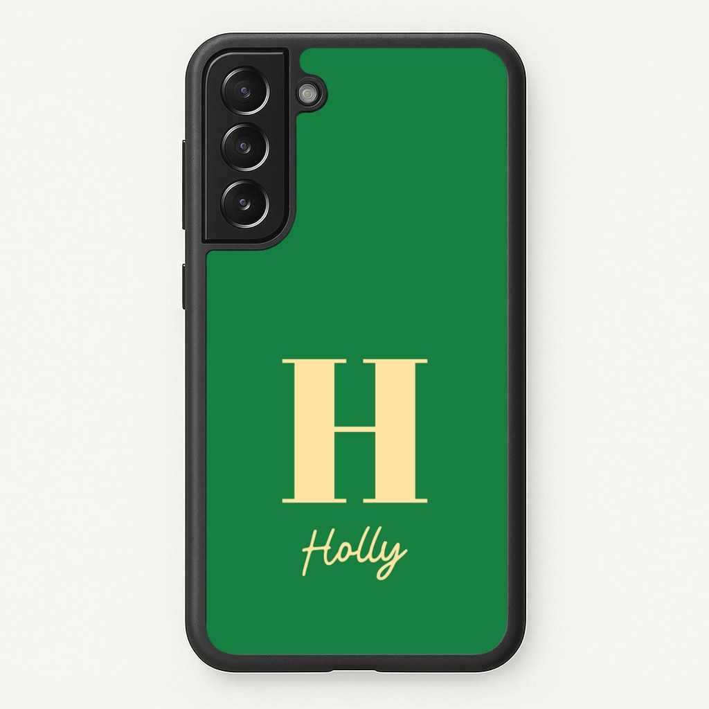 Dark Green Personalised Name - Personalised Phone Case for Galaxy S22
