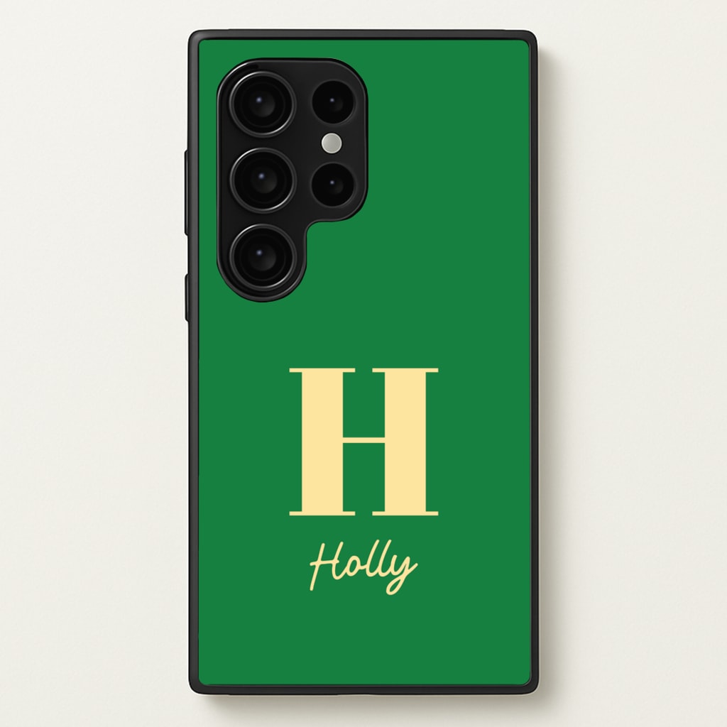 Dark Green Personalised Name - Personalised Phone Case for Galaxy S24 Ultra