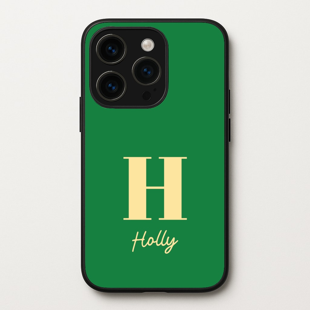 Dark Green Personalised Name - Personalised Phone Case for iPhone 14 Pro