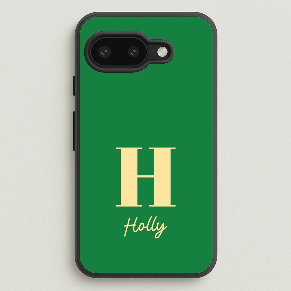 Dark Green Personalised Name - Personalised Phone Case for Google Pixel 9a