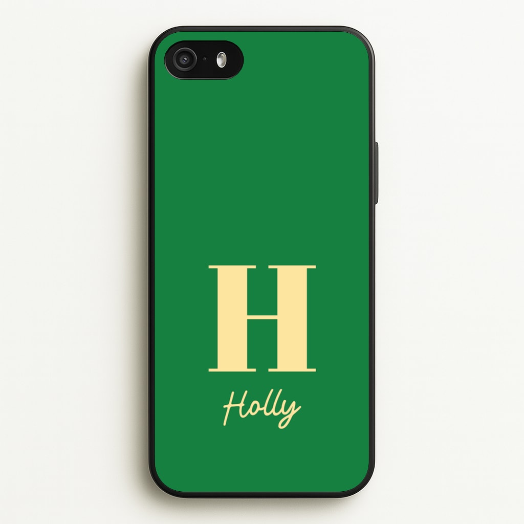 Dark Green Personalised Name - Personalised Phone Case for iPhone 5 / 5s / SE 2016