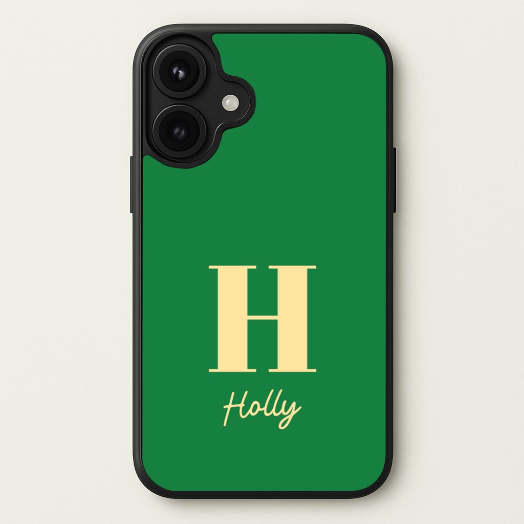 Dark Green Personalised Name Phone Case for iPhone 17