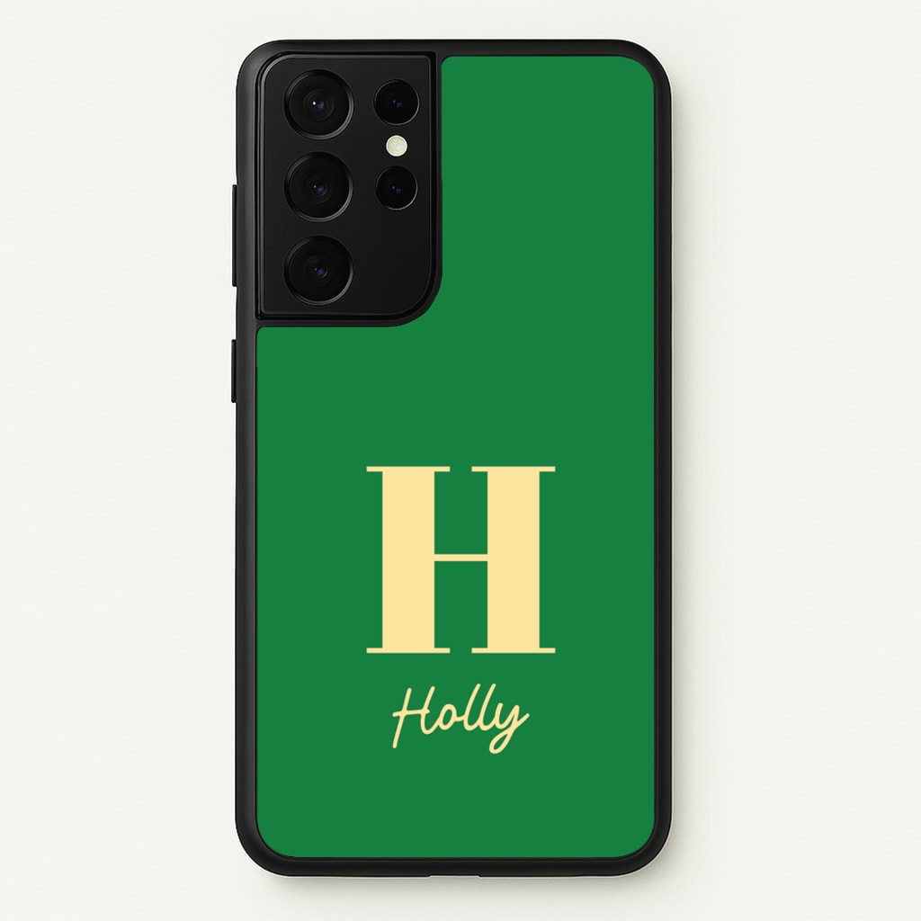 Dark Green Personalised Name - Personalised Phone Case for Galaxy S21 Ultra