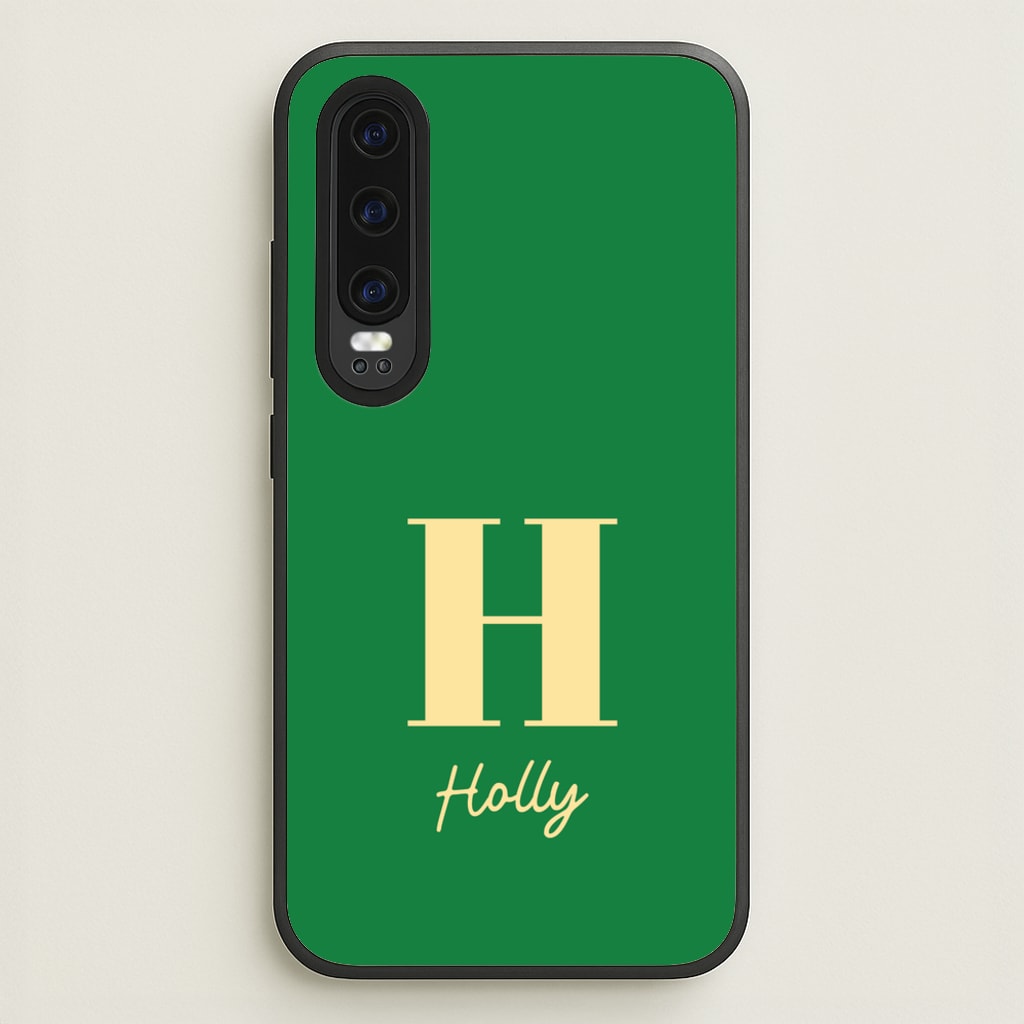 Dark Green Personalised Name - Personalised Phone Case for Huawei P30