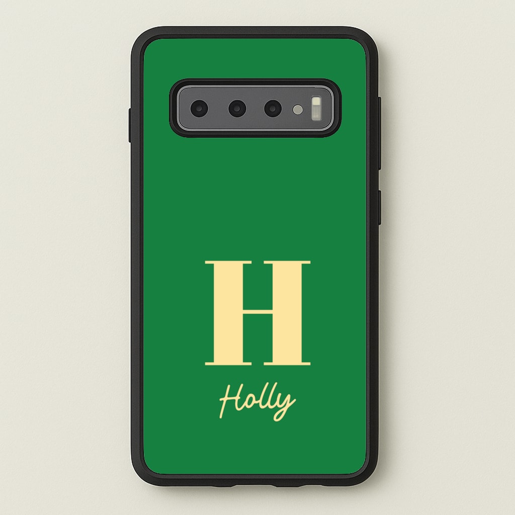 Dark Green Personalised Name - Personalised Phone Case for Galaxy S10