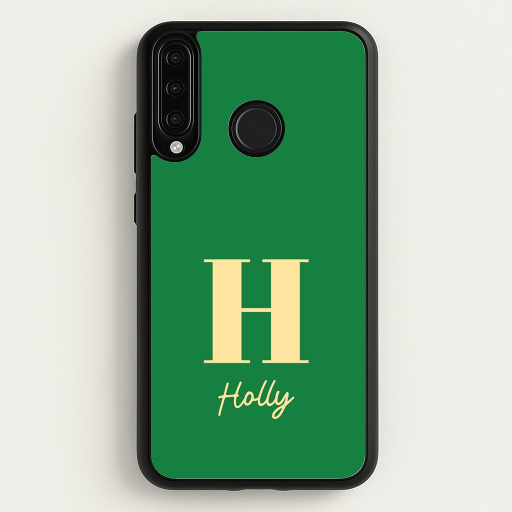 Dark Green Personalised Name - Personalised Phone Case for Huawei P30 Lite