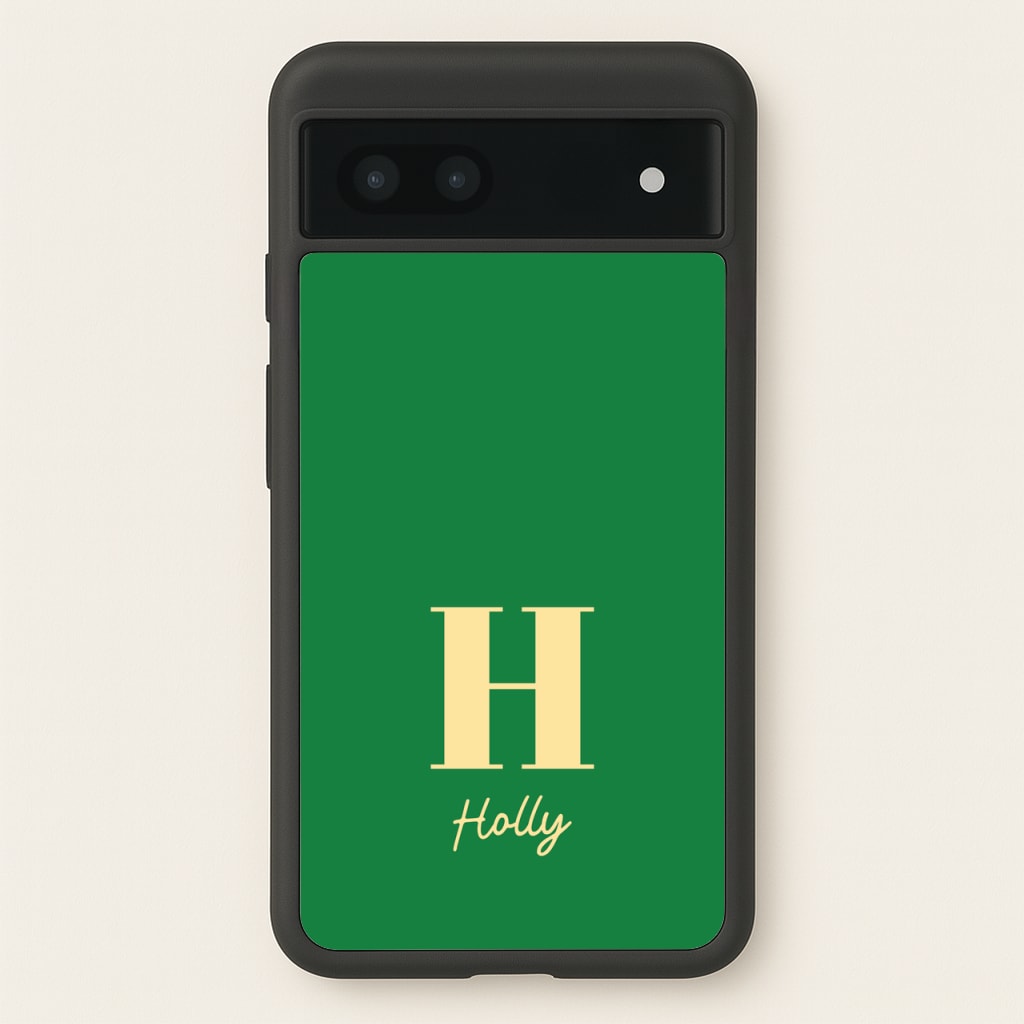 Dark Green Personalised Name - Personalised Phone Case for Google Pixel 7a
