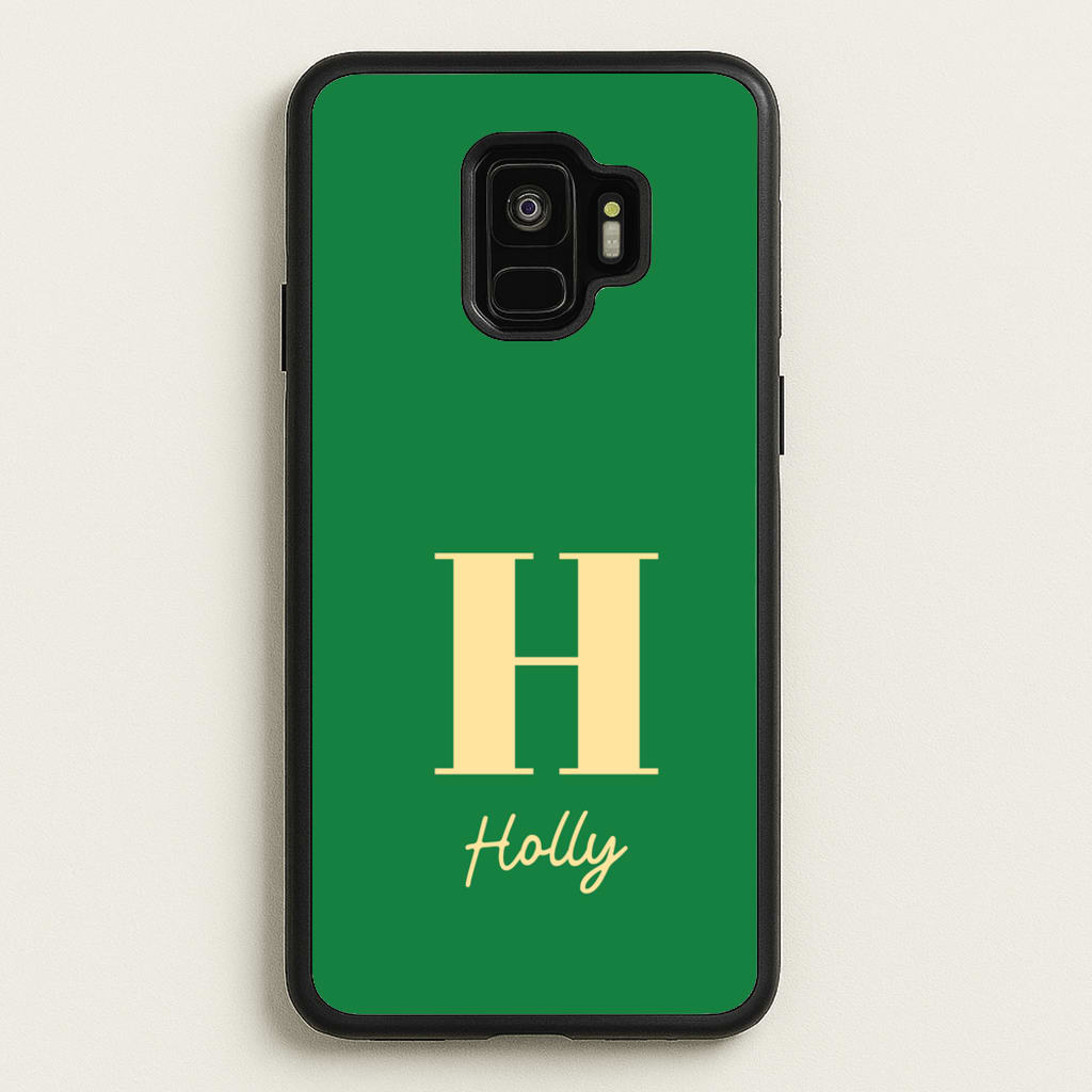 Dark Green Personalised Name - Personalised Phone Case for Galaxy S9