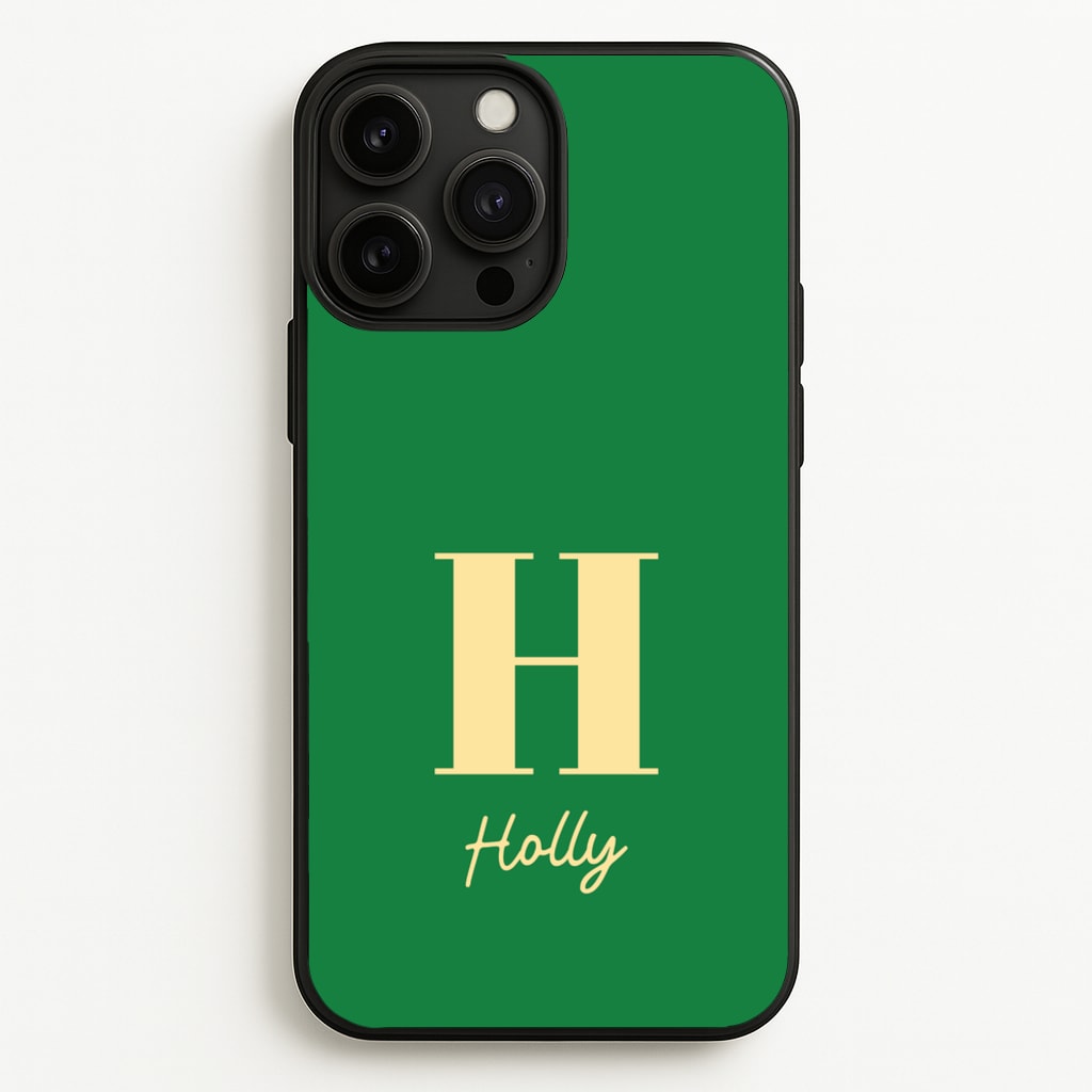 Dark Green Personalised Name - Personalised Phone Case for iPhone 13 Pro Max