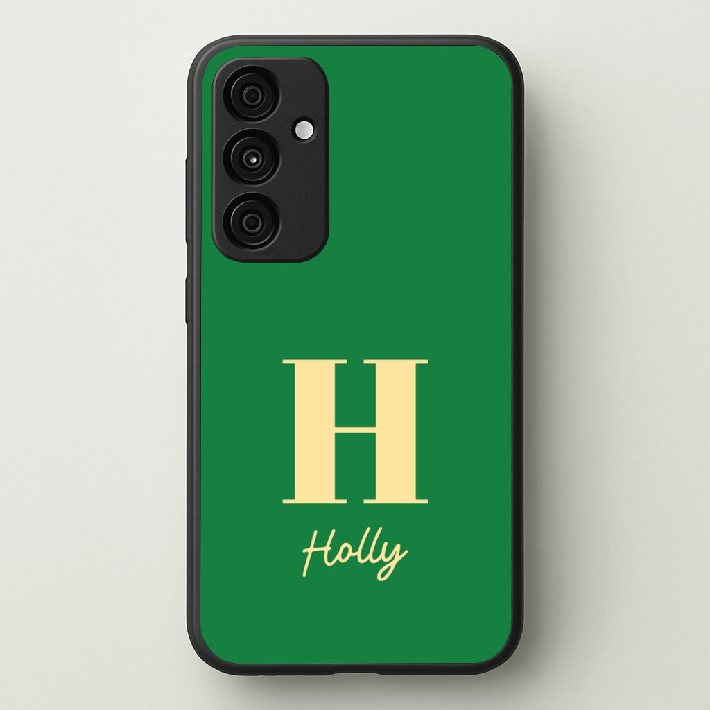 Dark Green Personalised Name - Personalised Phone Case for Galaxy A35
