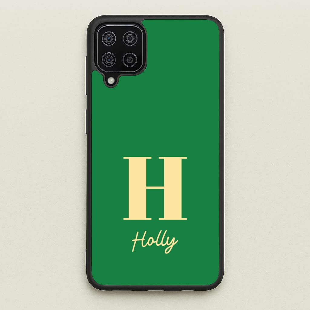 Dark Green Personalised Name - Personalised Phone Case for Galaxy A12