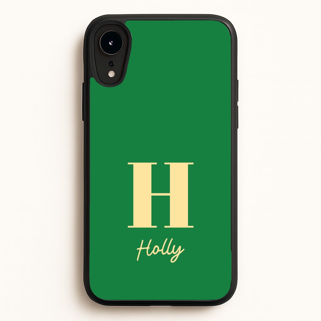 Dark Green Personalised Name - Personalised Phone Case for iPhone XR