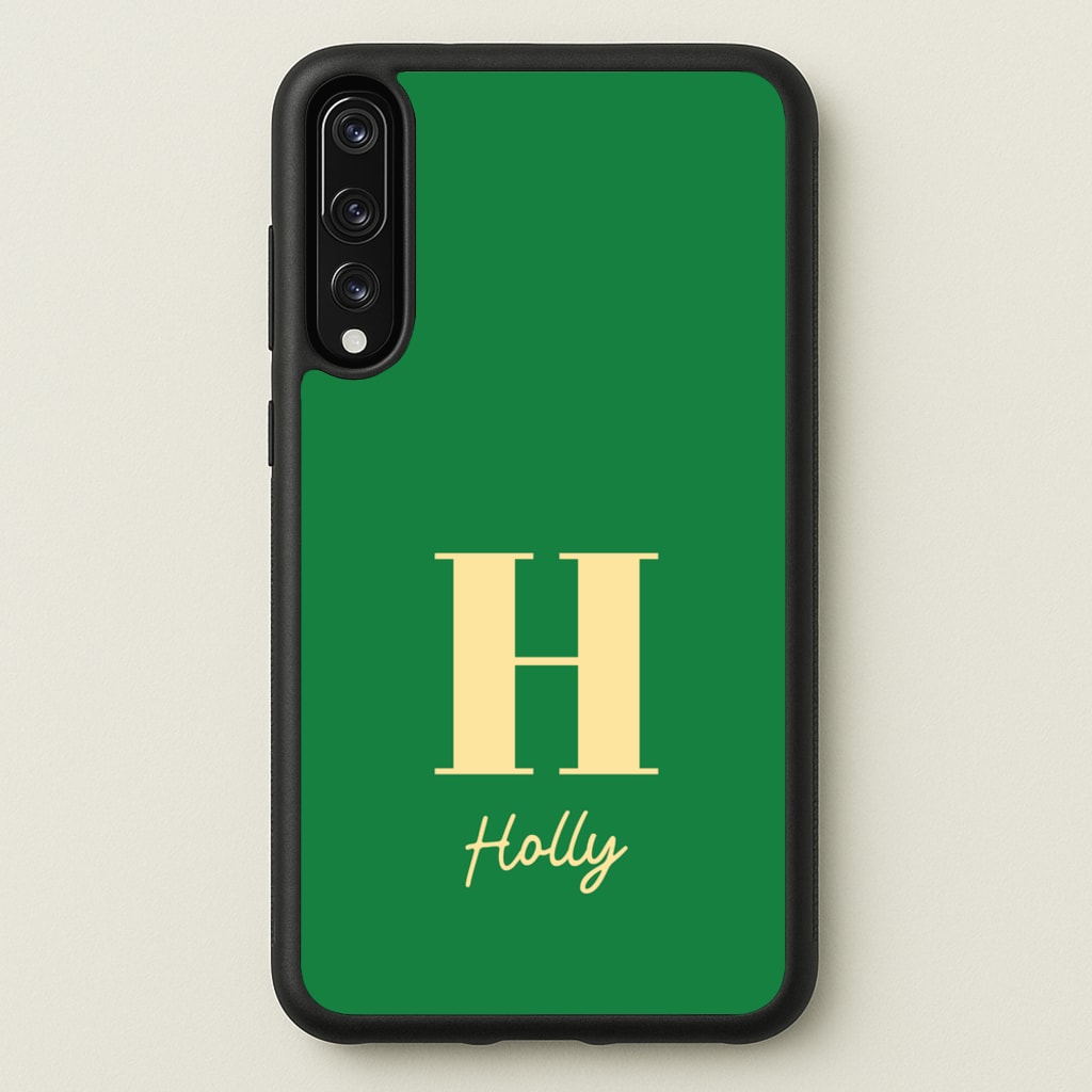 Dark Green Personalised Name - Personalised Phone Case for Huawei P20 Pro