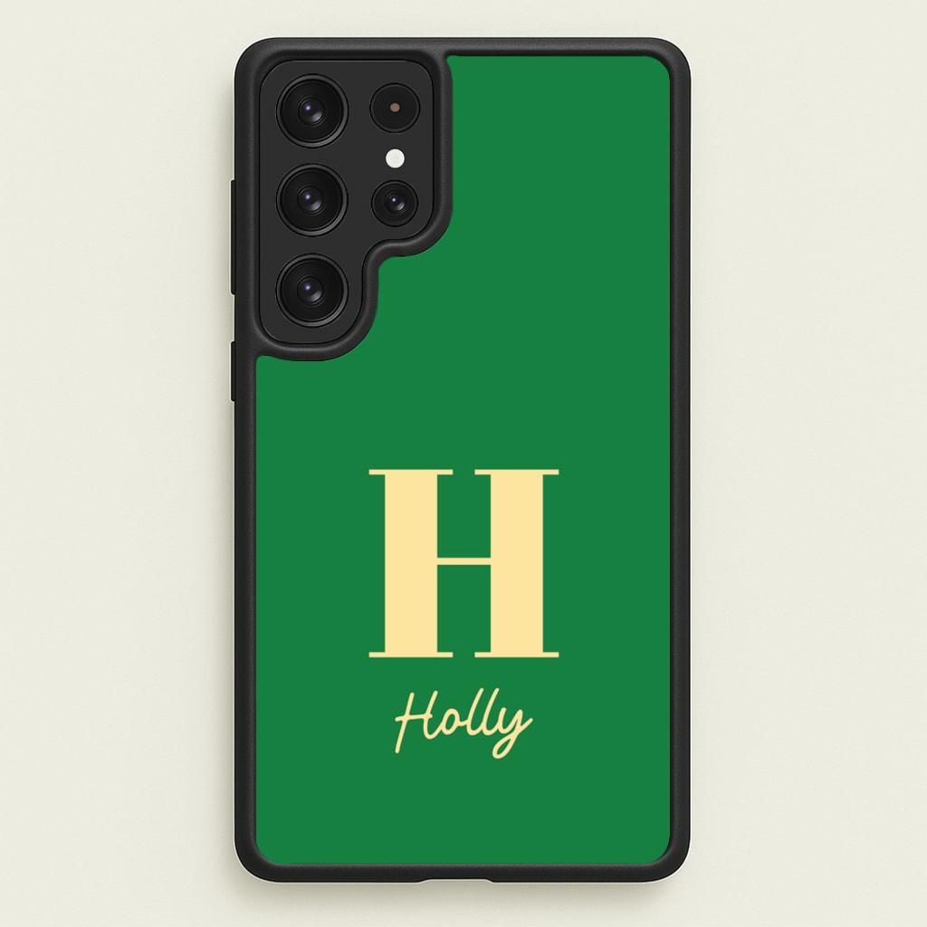Dark Green Personalised Name - Personalised Phone Case for Galaxy S22 Ultra