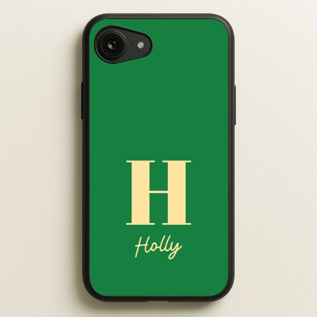 Dark Green Personalised Name - Personalised Phone Case for iPhone 16e