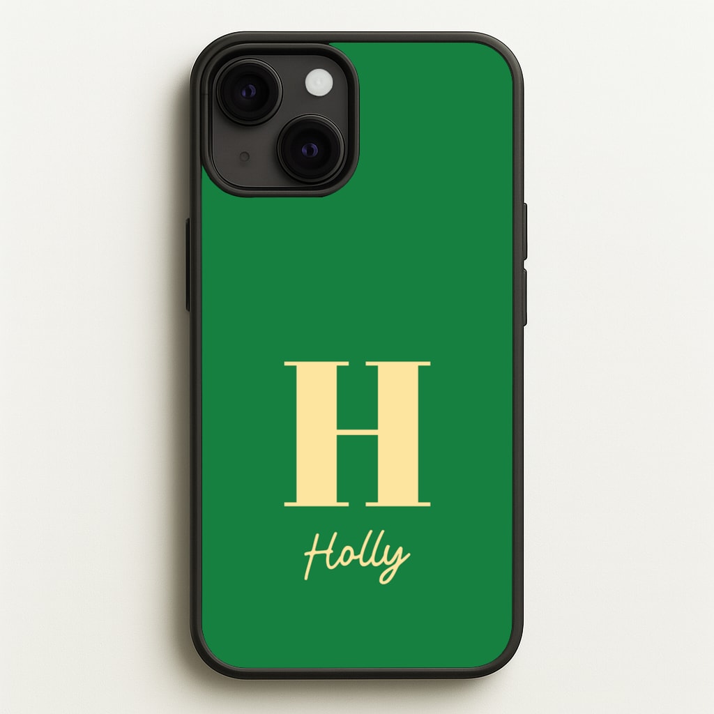 Dark Green Personalised Name - Personalised Phone Case for iPhone 13