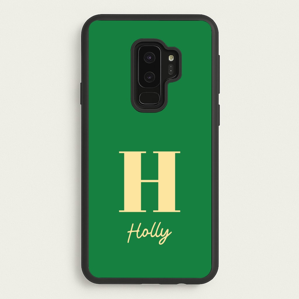 Dark Green Personalised Name - Personalised Phone Case for Galaxy S9 Plus