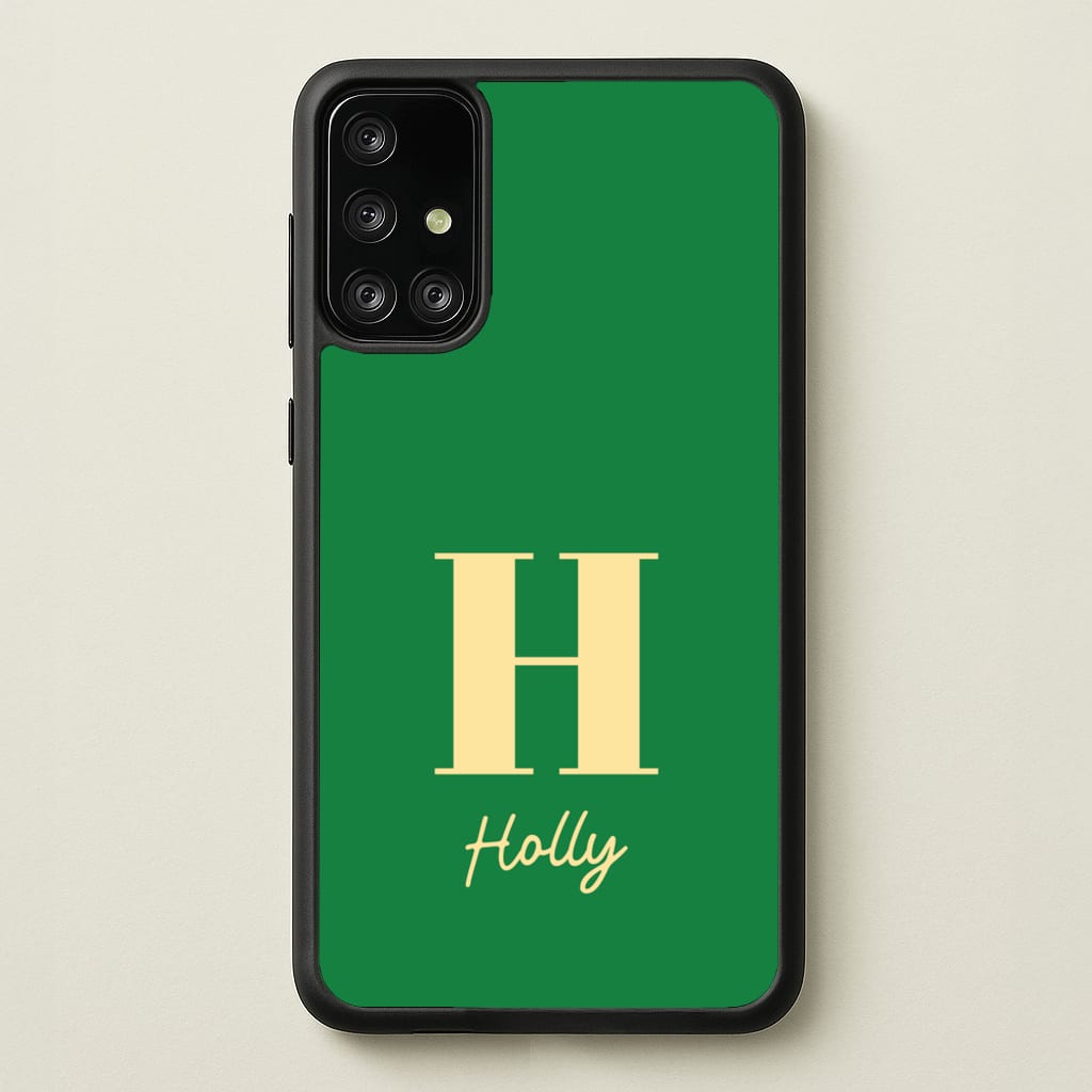 Dark Green Personalised Name - Personalised Phone Case for Galaxy A71