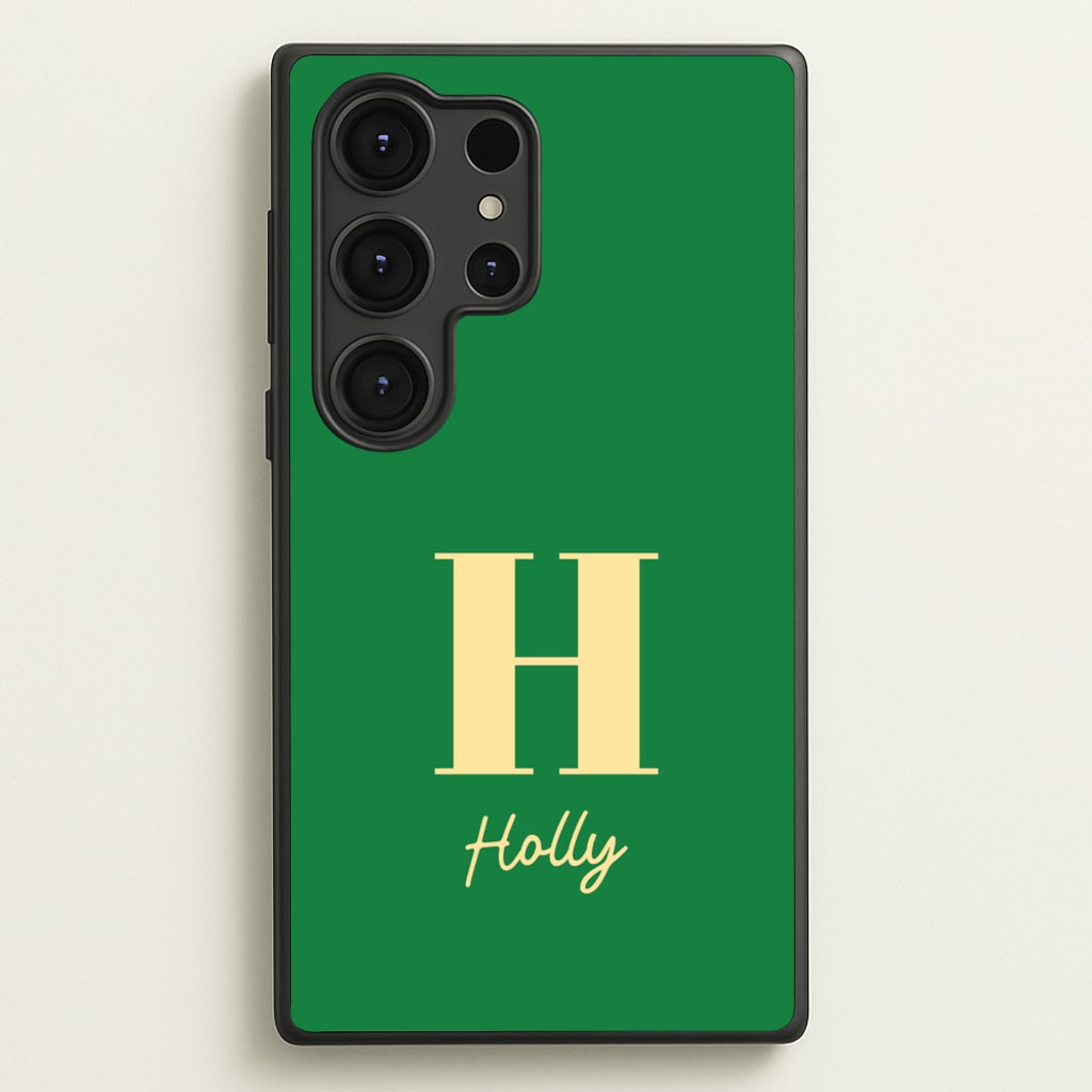 Dark Green Personalised Name - Personalised Phone Case for Galaxy S25 Ultra