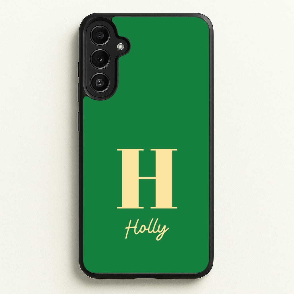 Dark Green Personalised Name - Personalised Phone Case for Galaxy A34