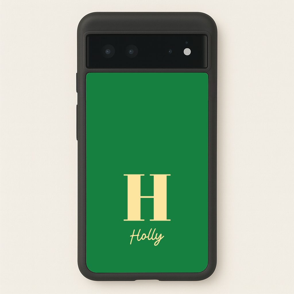 Dark Green Personalised Name - Personalised Phone Case for Google Pixel 6