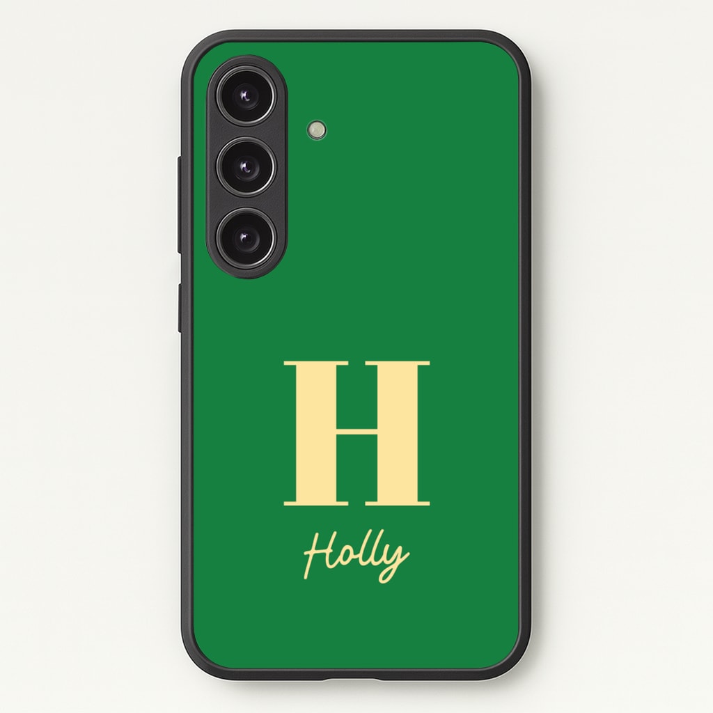 Dark Green Personalised Name - Personalised Phone Case for Galaxy S25 Plus