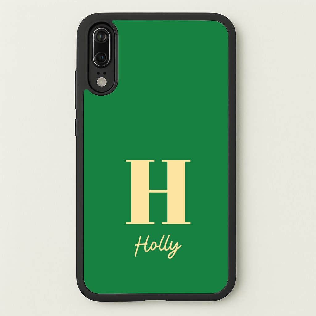 Dark Green Personalised Name - Personalised Phone Case for Huawei P20