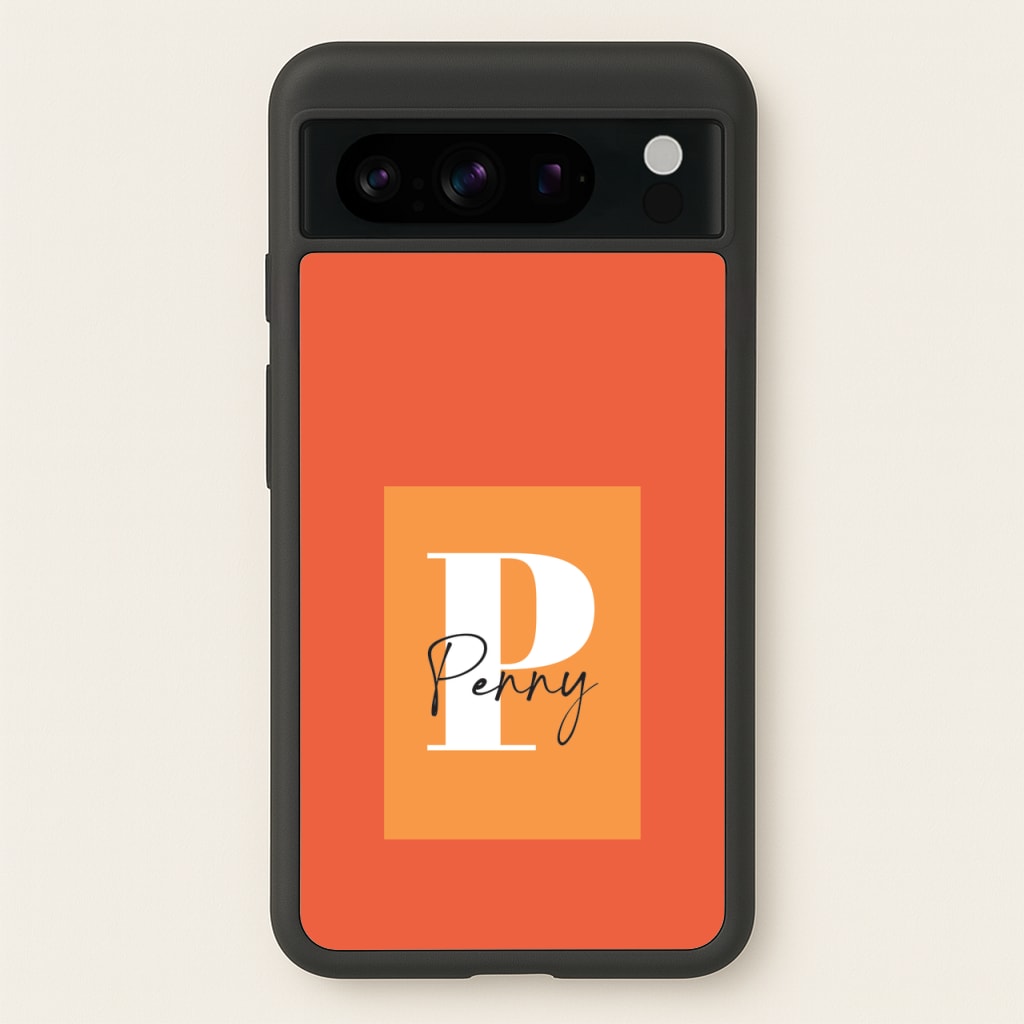 Orange Personalised Name - Personalised Phone Case for Google Pixel 8 Pro