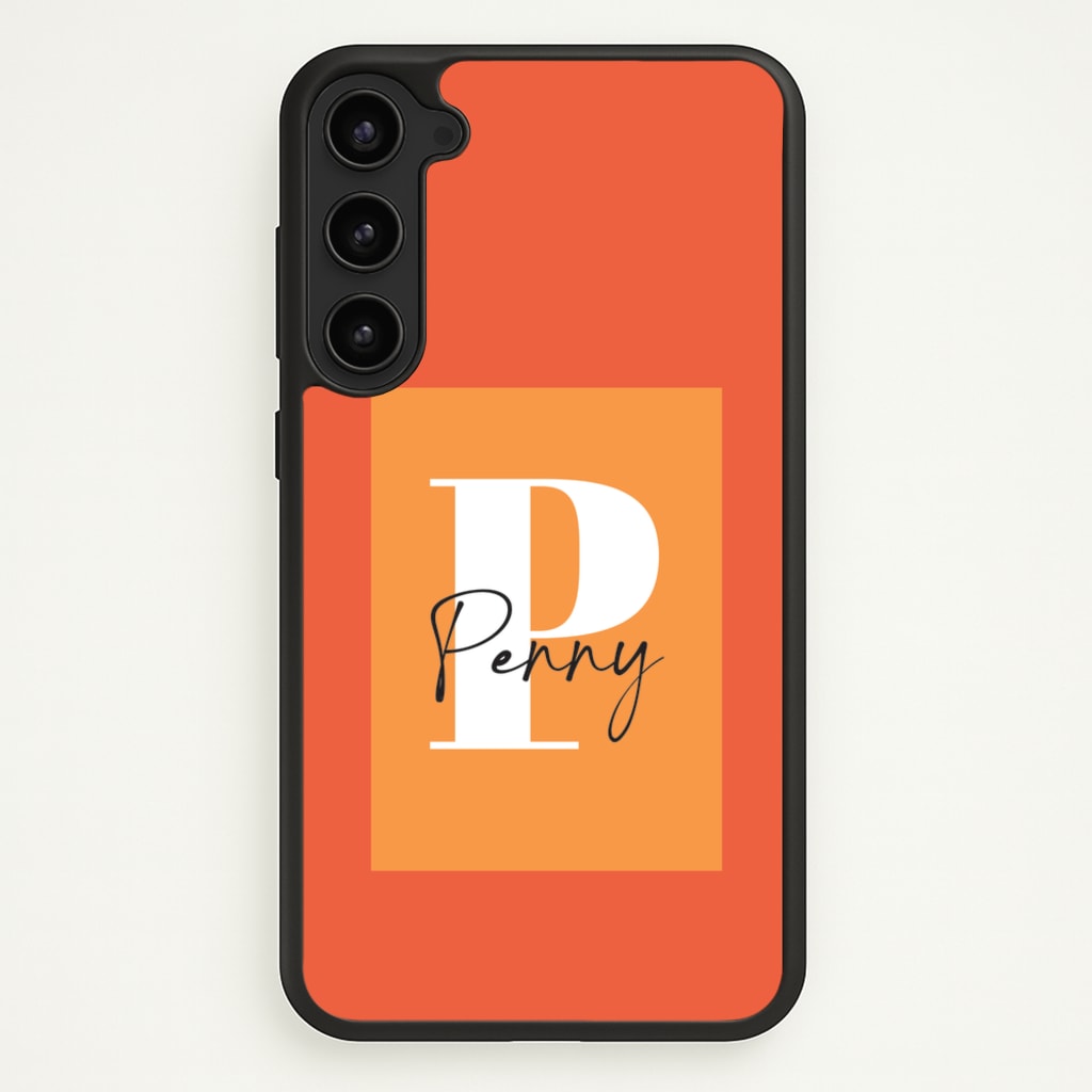 Orange Personalised Name - Personalised Phone Case for Galaxy S23 Plus