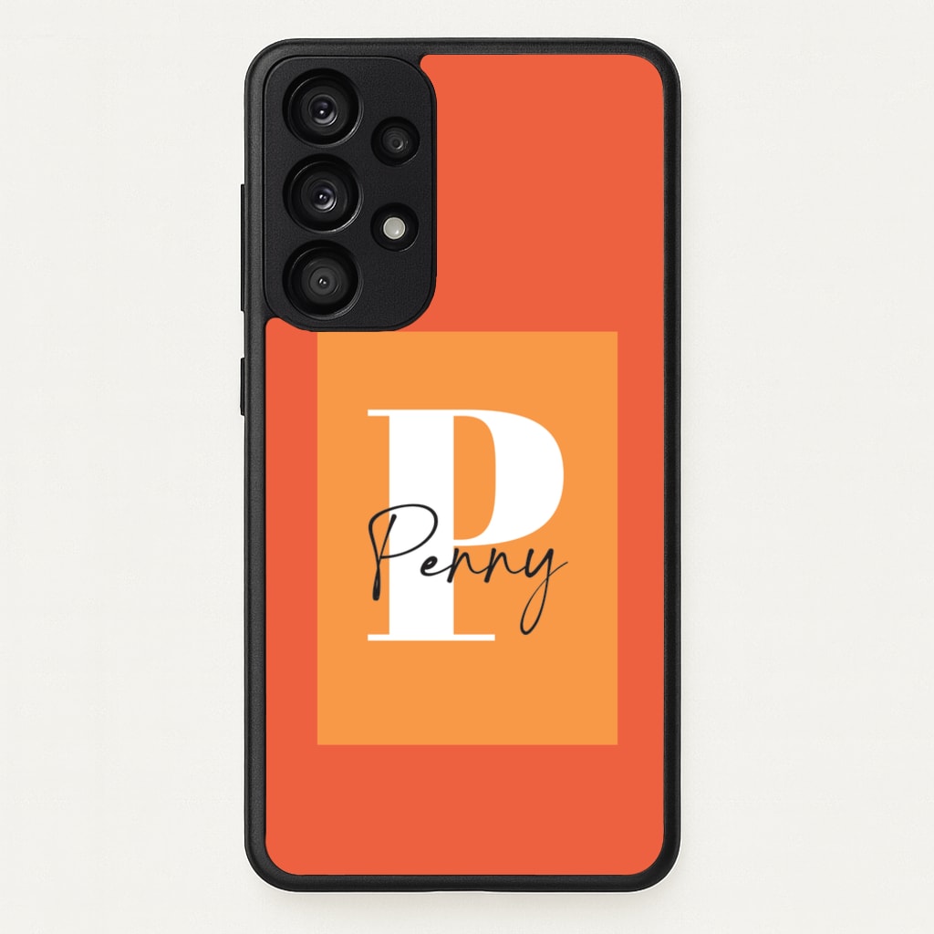 Orange Personalised Name - Personalised Phone Case for Galaxy A53