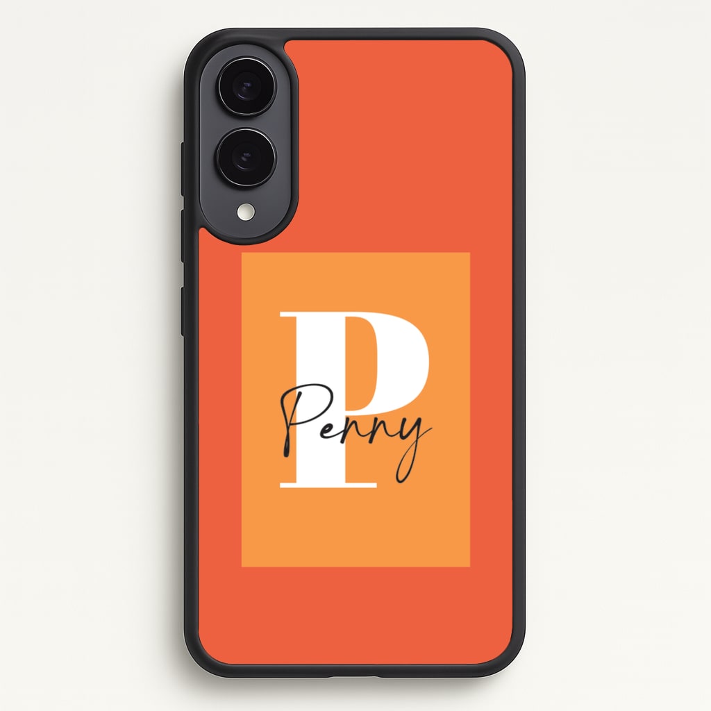 Orange Personalised Name - Personalised Phone Case for Galaxy S25 Edge