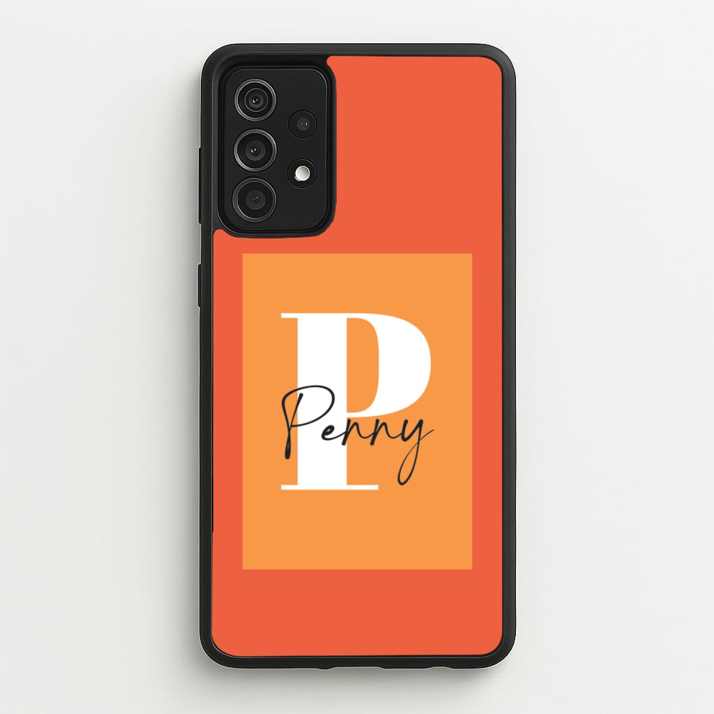 Orange Personalised Name - Personalised Phone Case for Galaxy A52 / A52s
