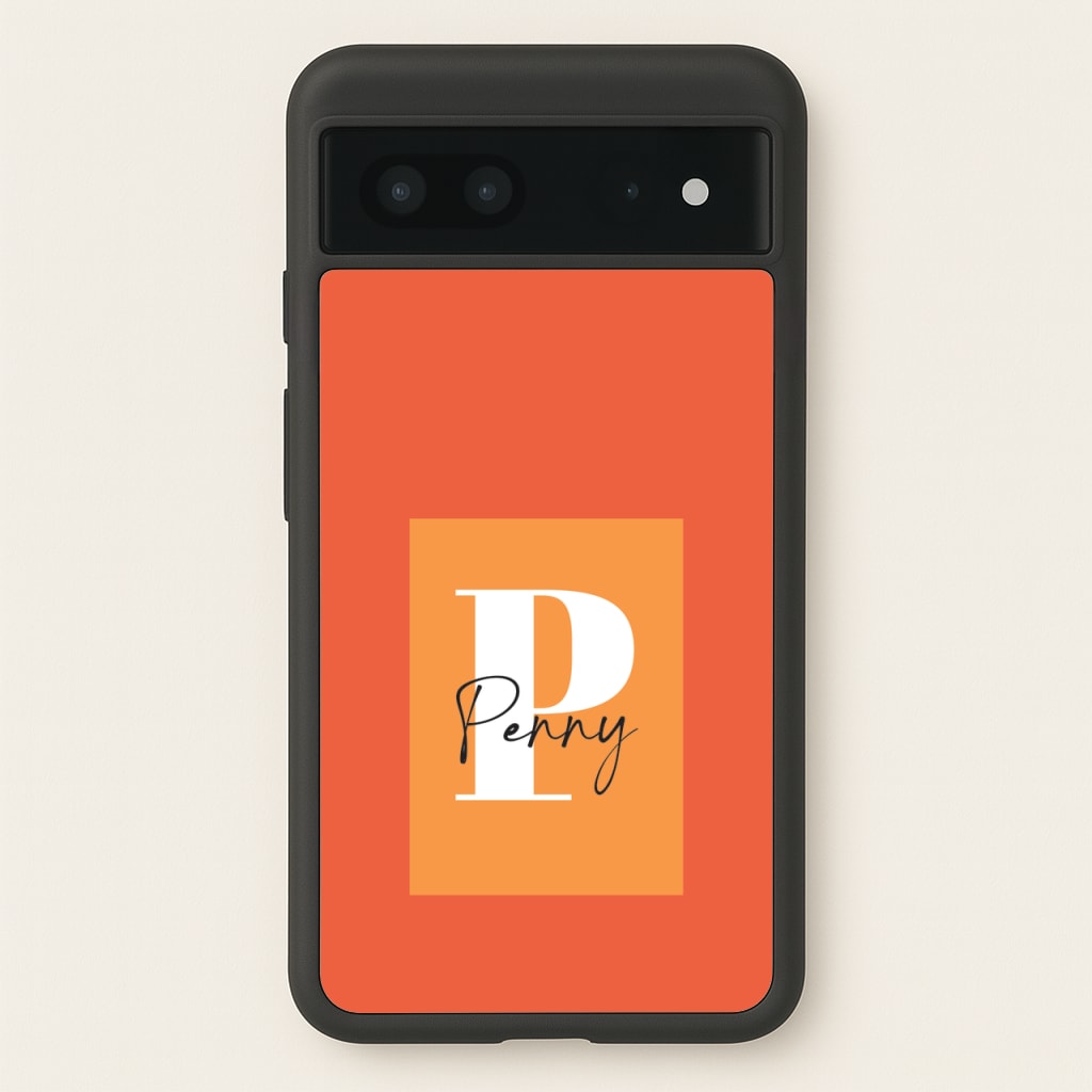Orange Personalised Name - Personalised Phone Case for Google Pixel 7