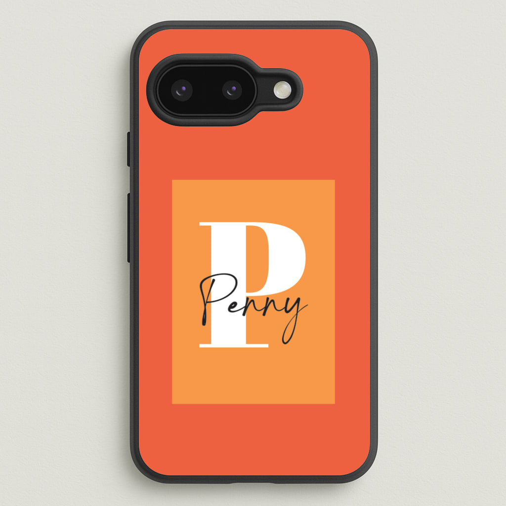 Orange Personalised Name - Personalised Phone Case for Google Pixel 9a